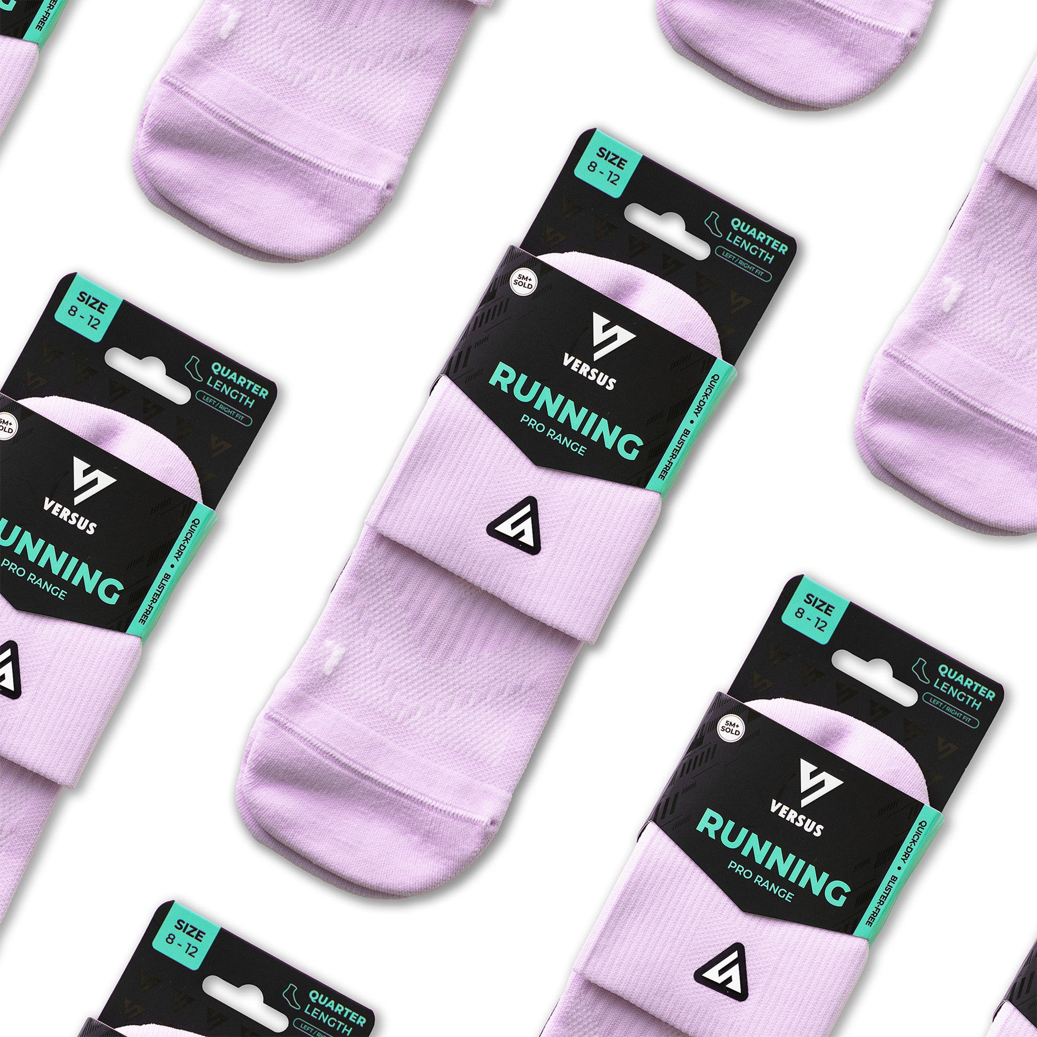 Purple Running Quarter Socks