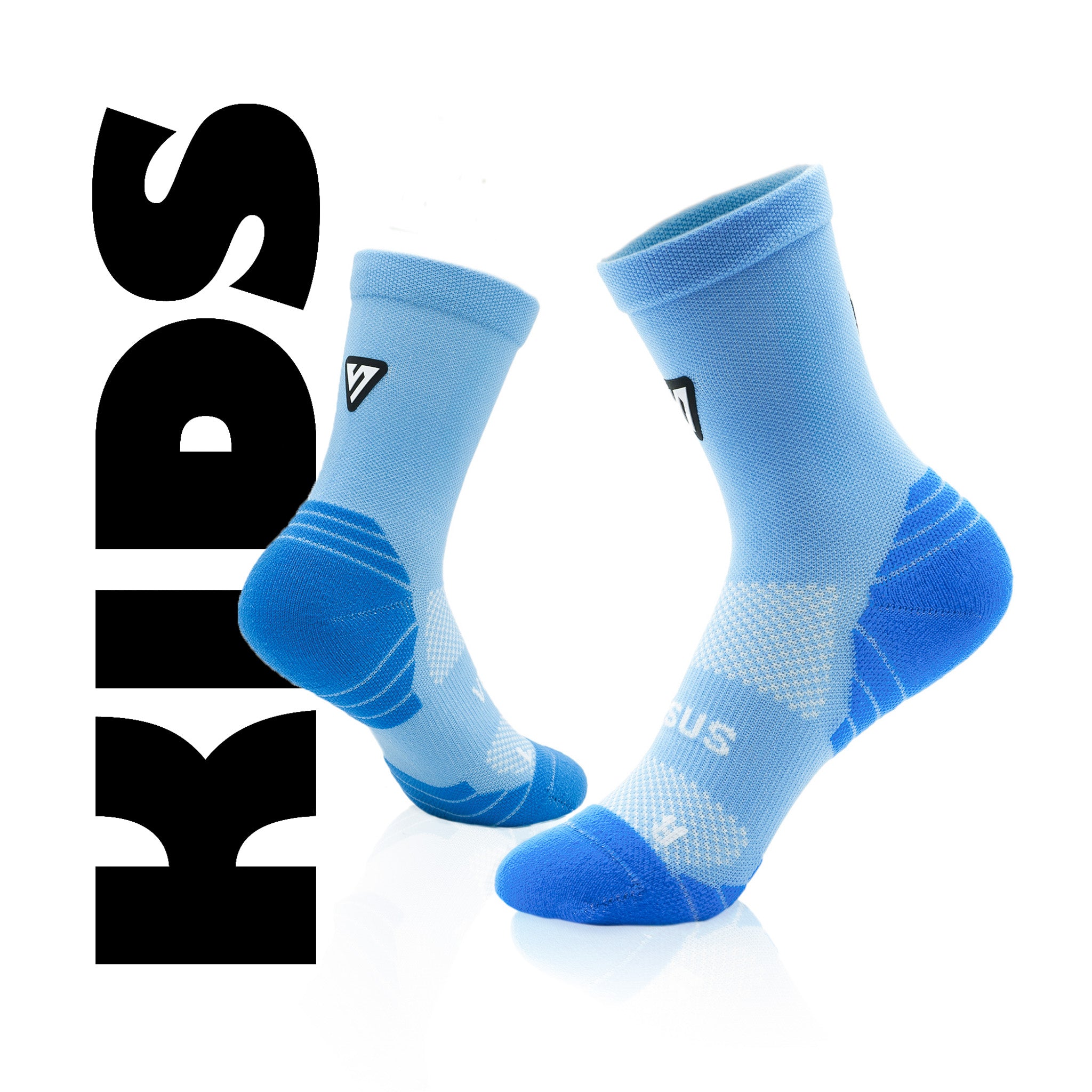 Classic Blue KIDS Active Crew Tab Socks