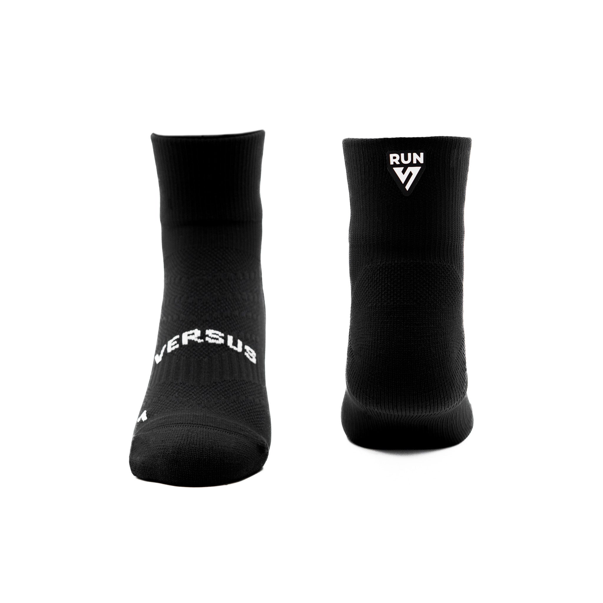 Black RUN Running Quarter Socks