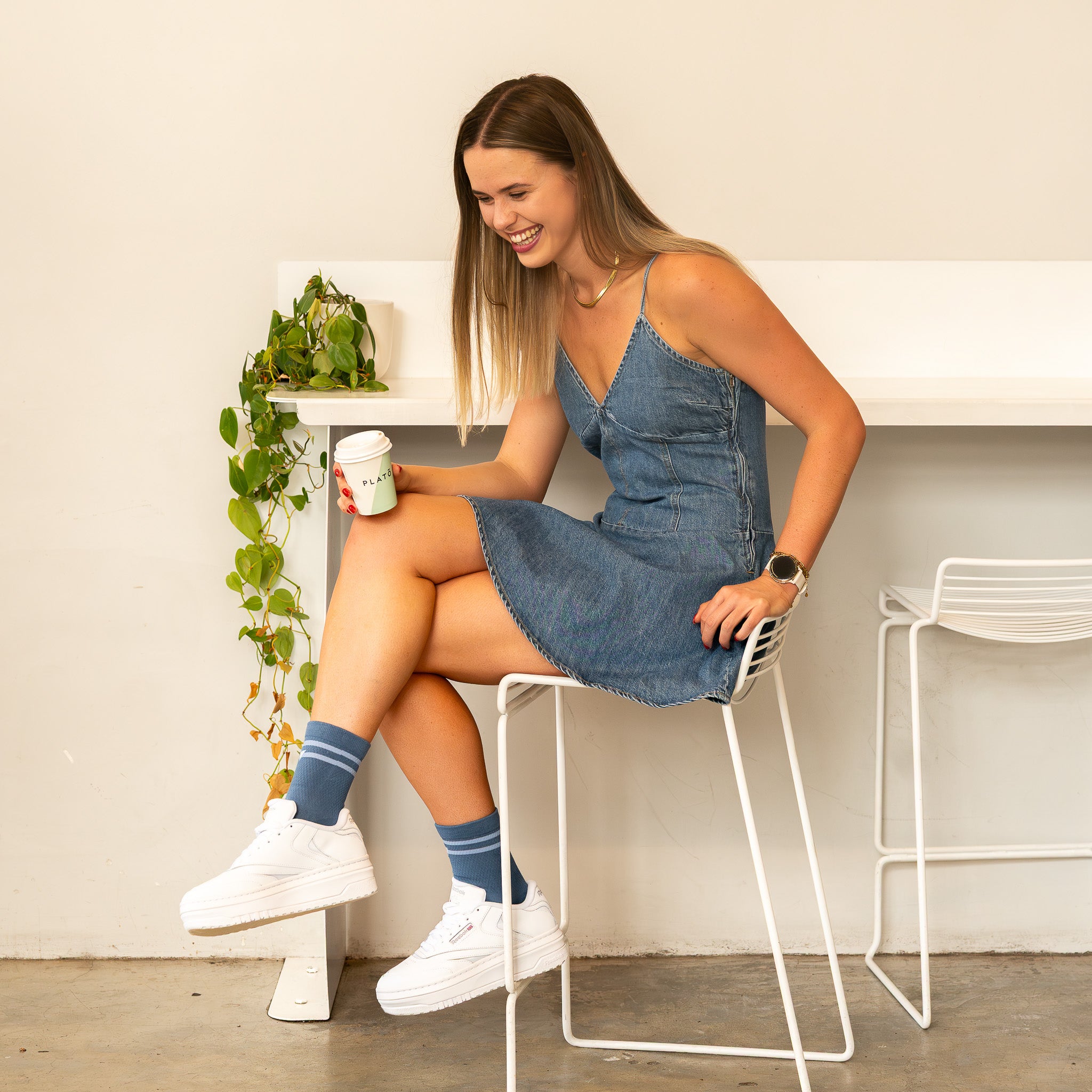 Blue Oasis Lifestyle Crew Socks