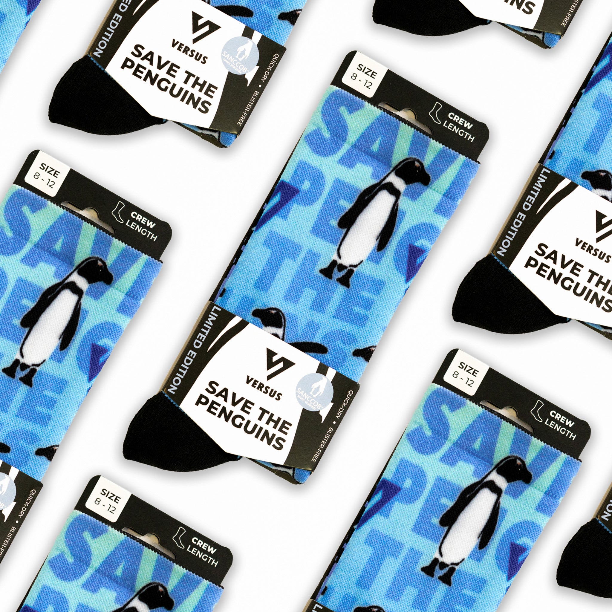 Save the Penguins Active Crew Socks