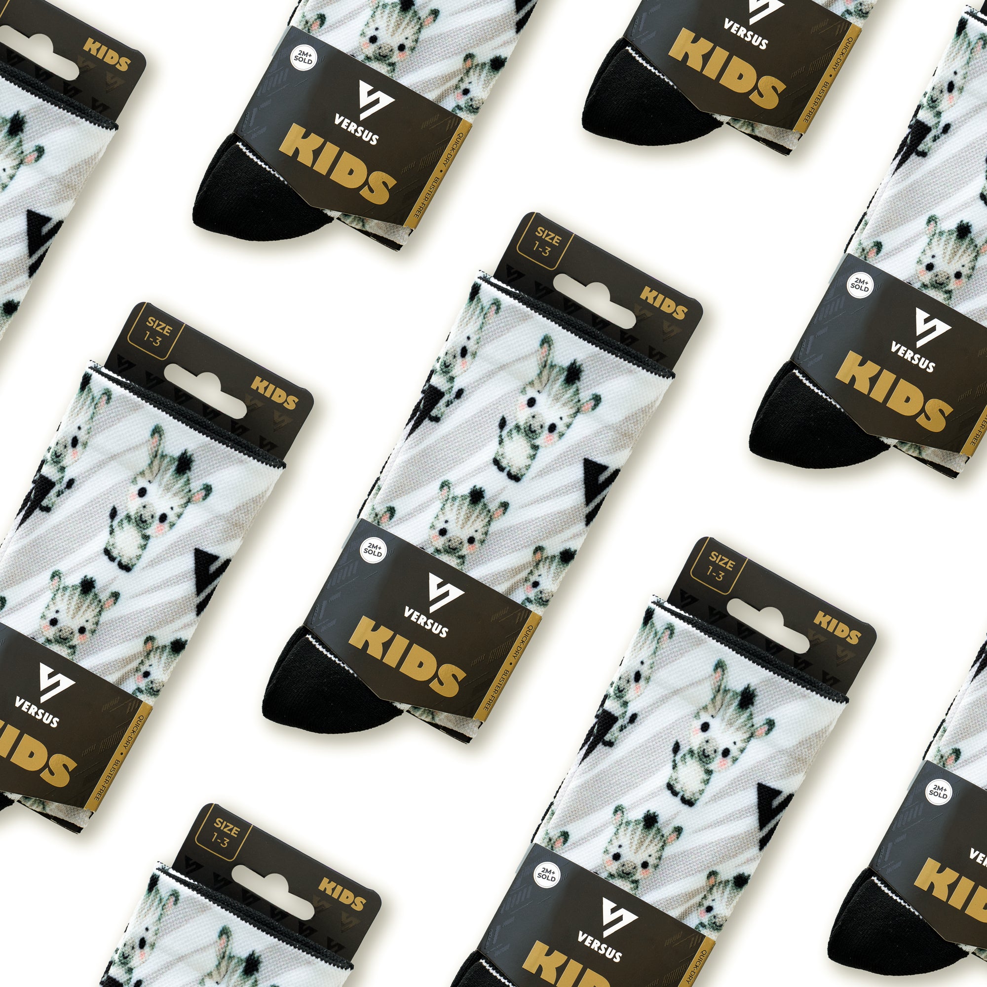 Cute Zebra KIDS Active Crew Socks