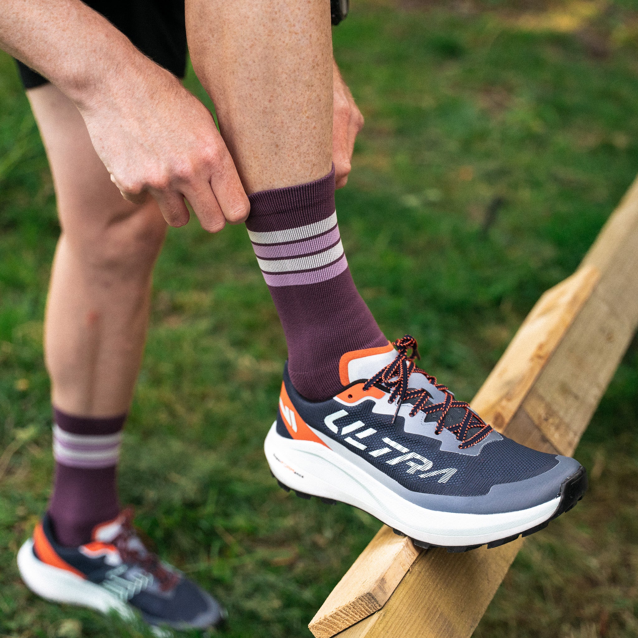 Midnight Plum Trail Running Socks