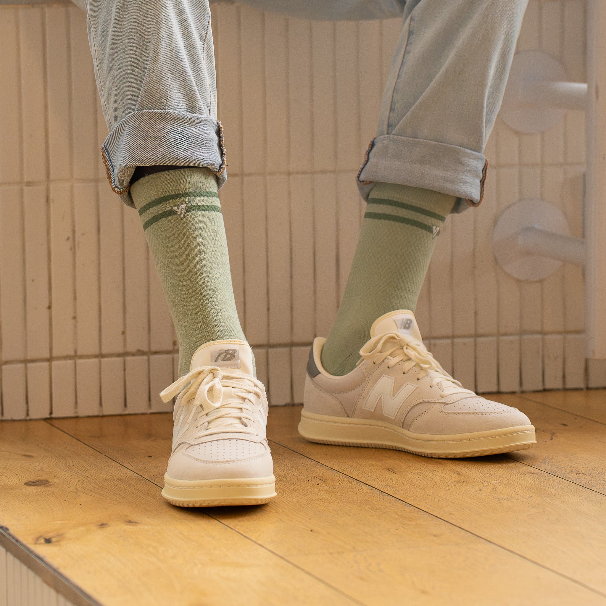 Olive Green Lifestyle Crew Socks