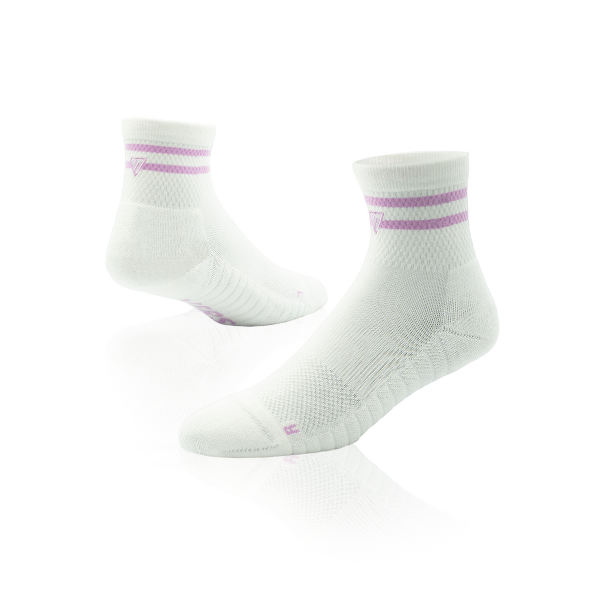 White & Pink Lifestyle Quarter Socks