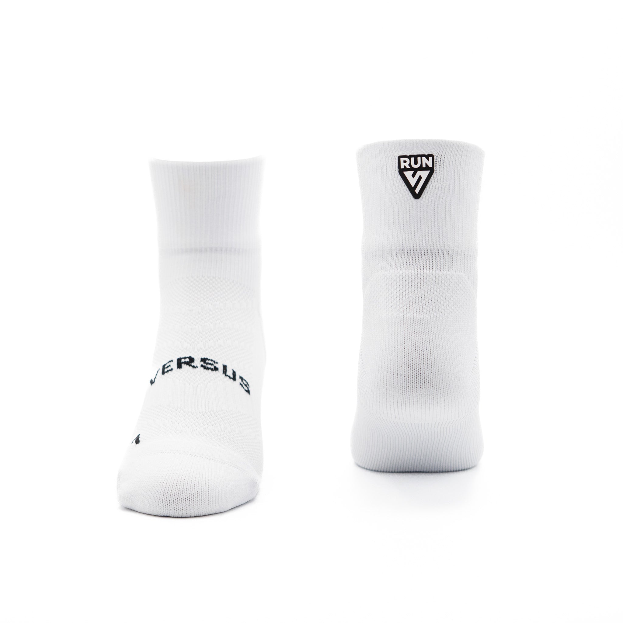 White RUN Running Quarter Socks