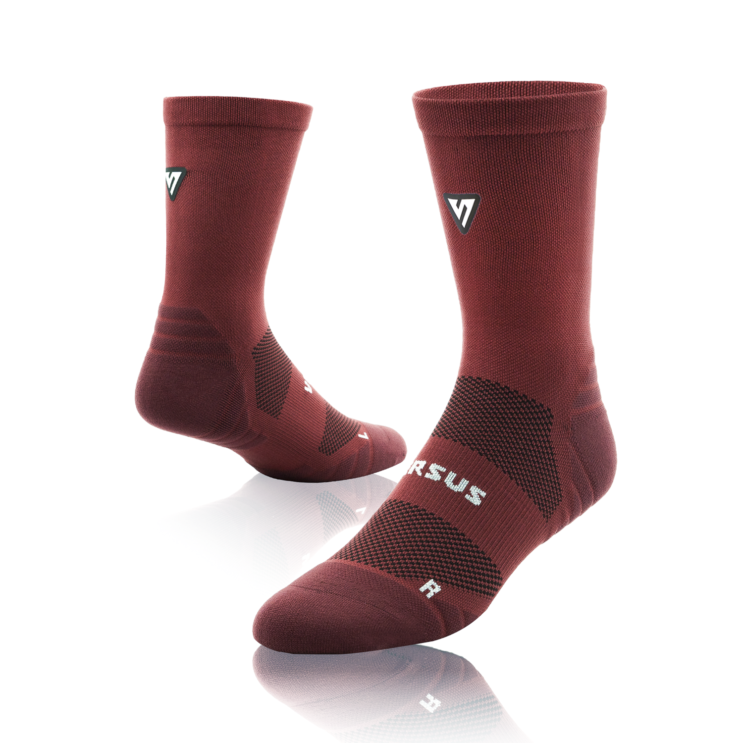 Classic Maroon Active Crew Tab Socks