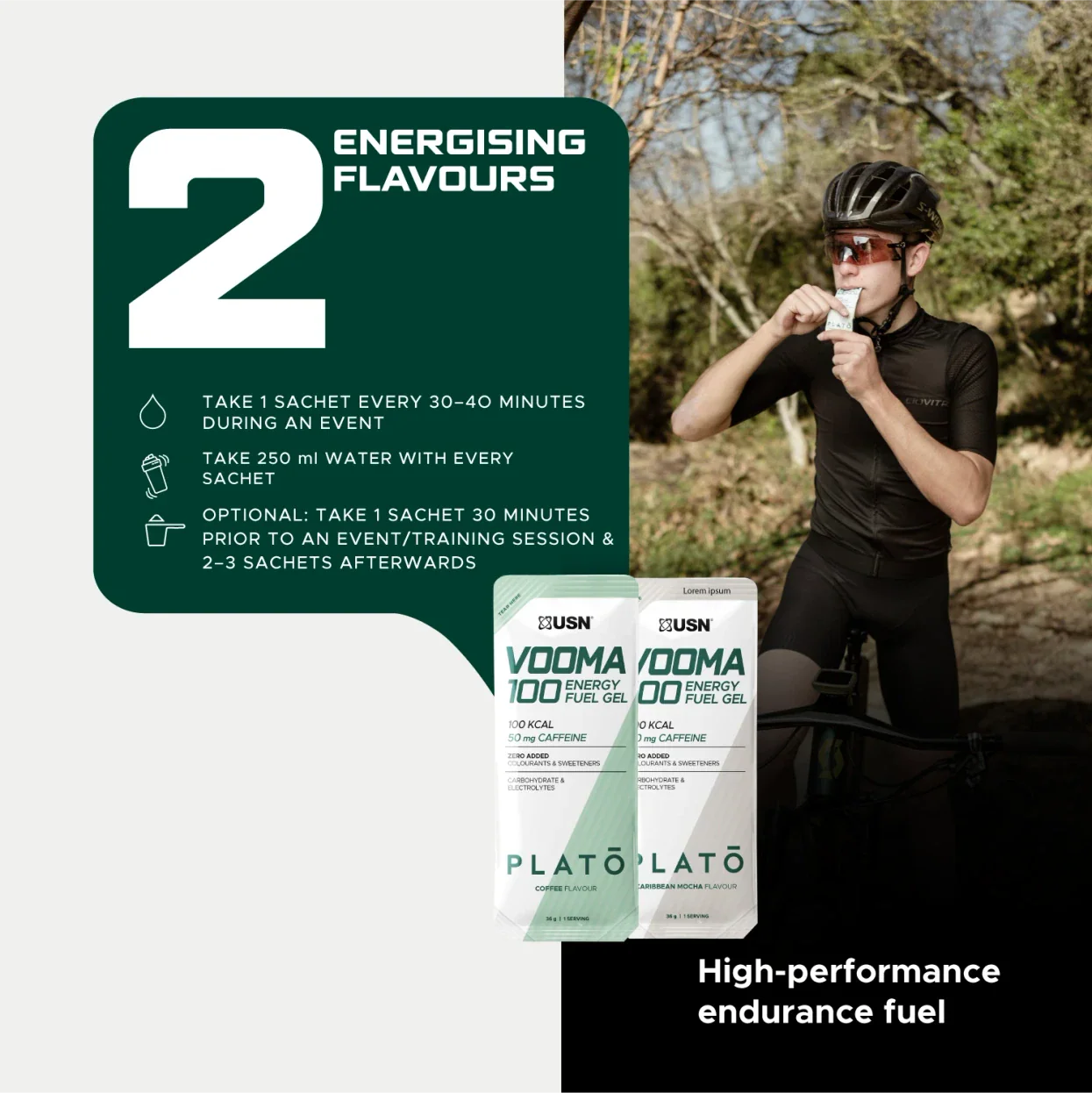 USN Vooma 100 Energy Fuel Gel Plato Caribbean Mocha