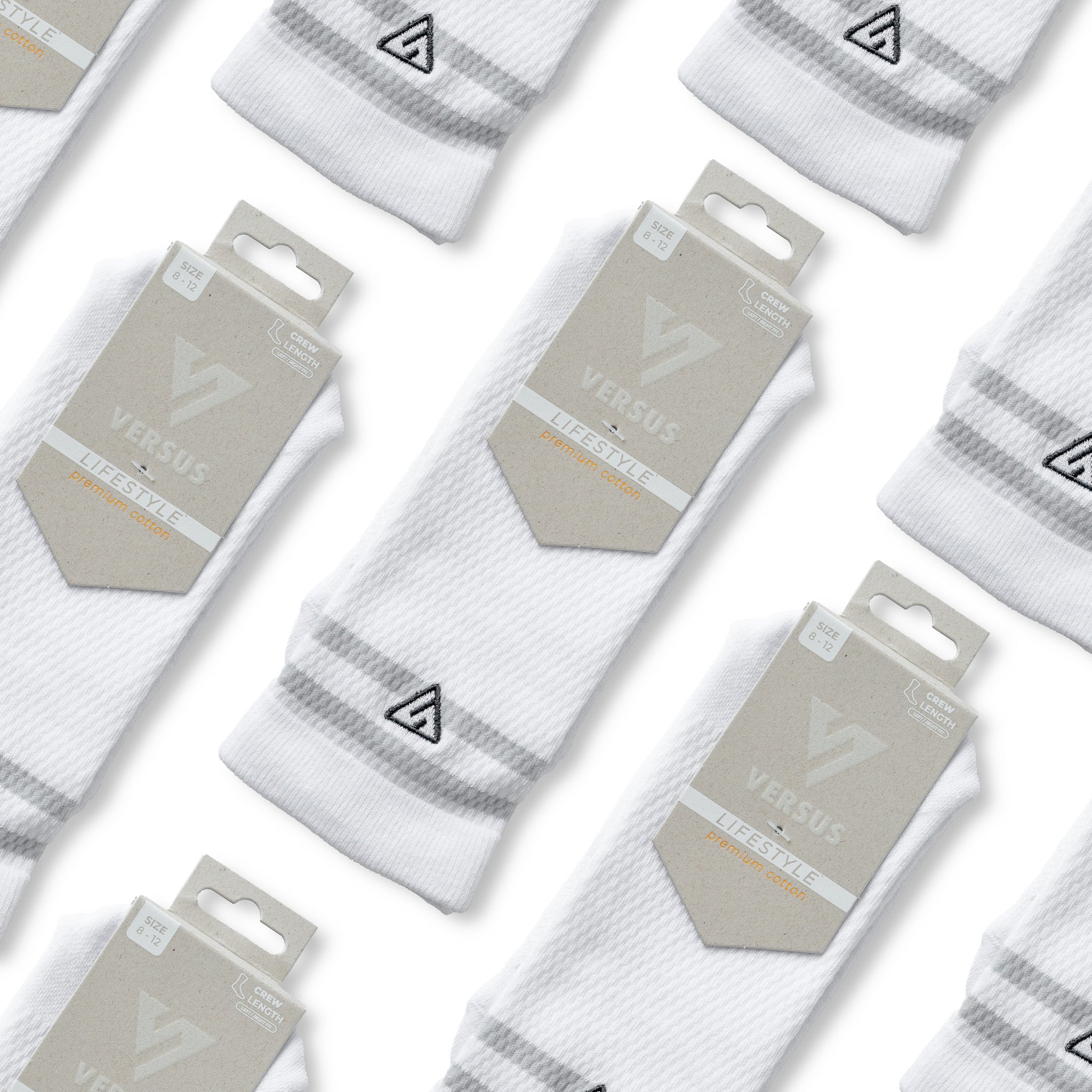 White Essential Lifestyle Crew Socks Bundle (4 Pack)