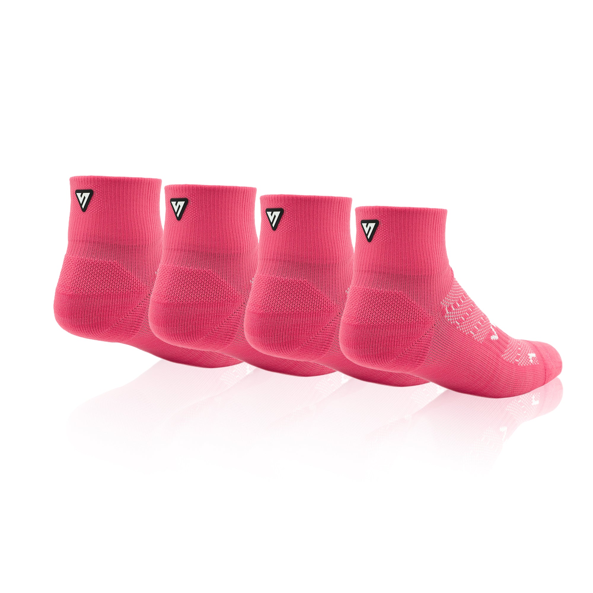 Popsicle Pink Running Quarter Socks Bundle (4 Pack)