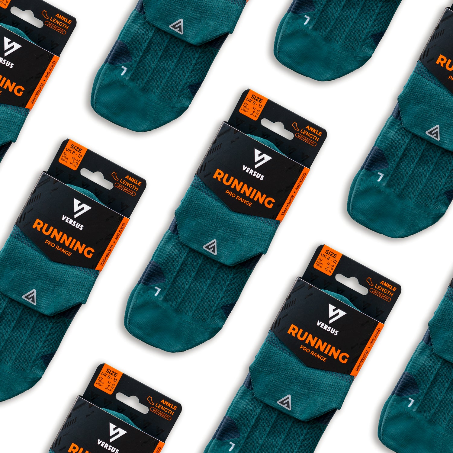 Deep Teal Running Ankle Socks Bundle (4 Pack)