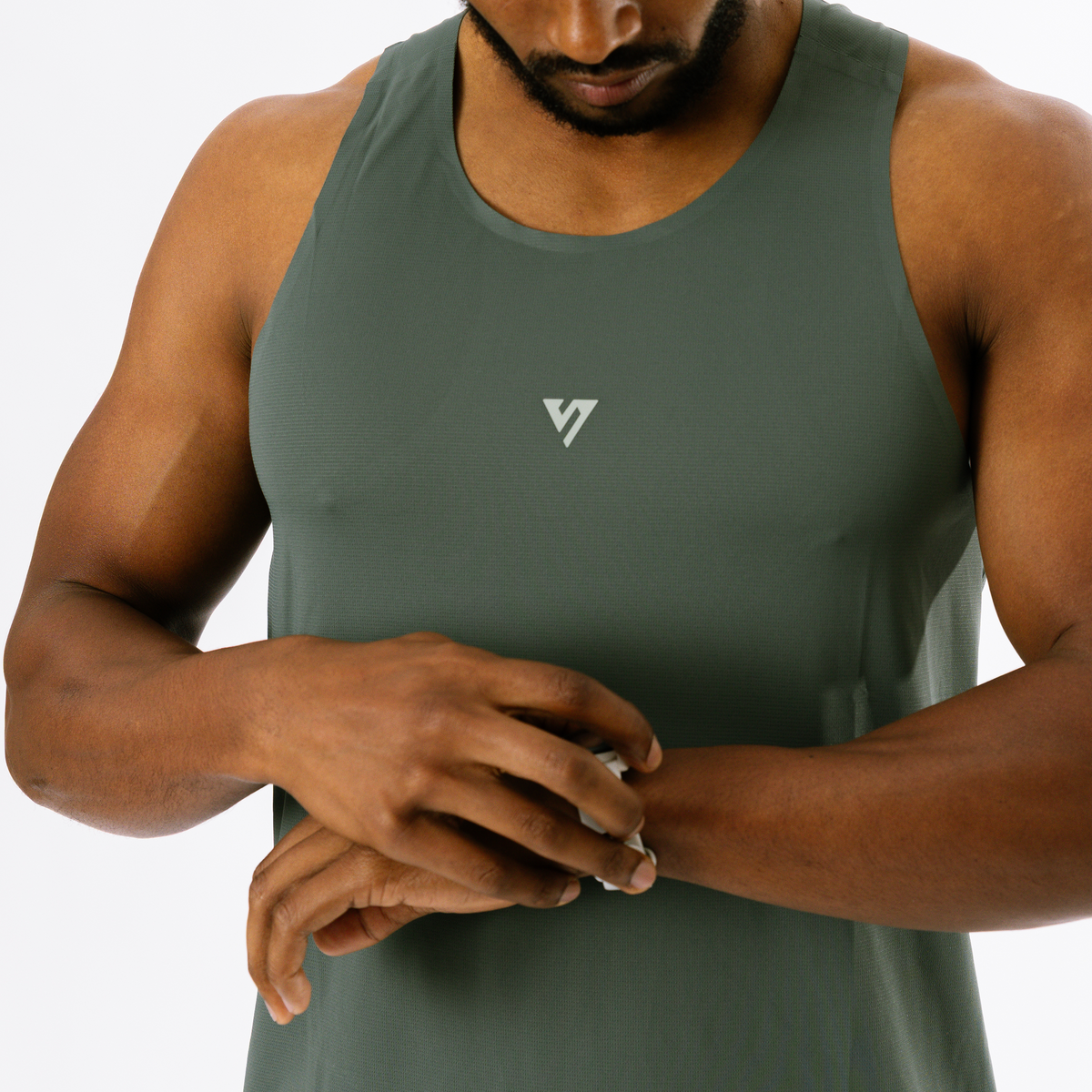 Versus Pine Green Team Collection Running Mens Singlet
