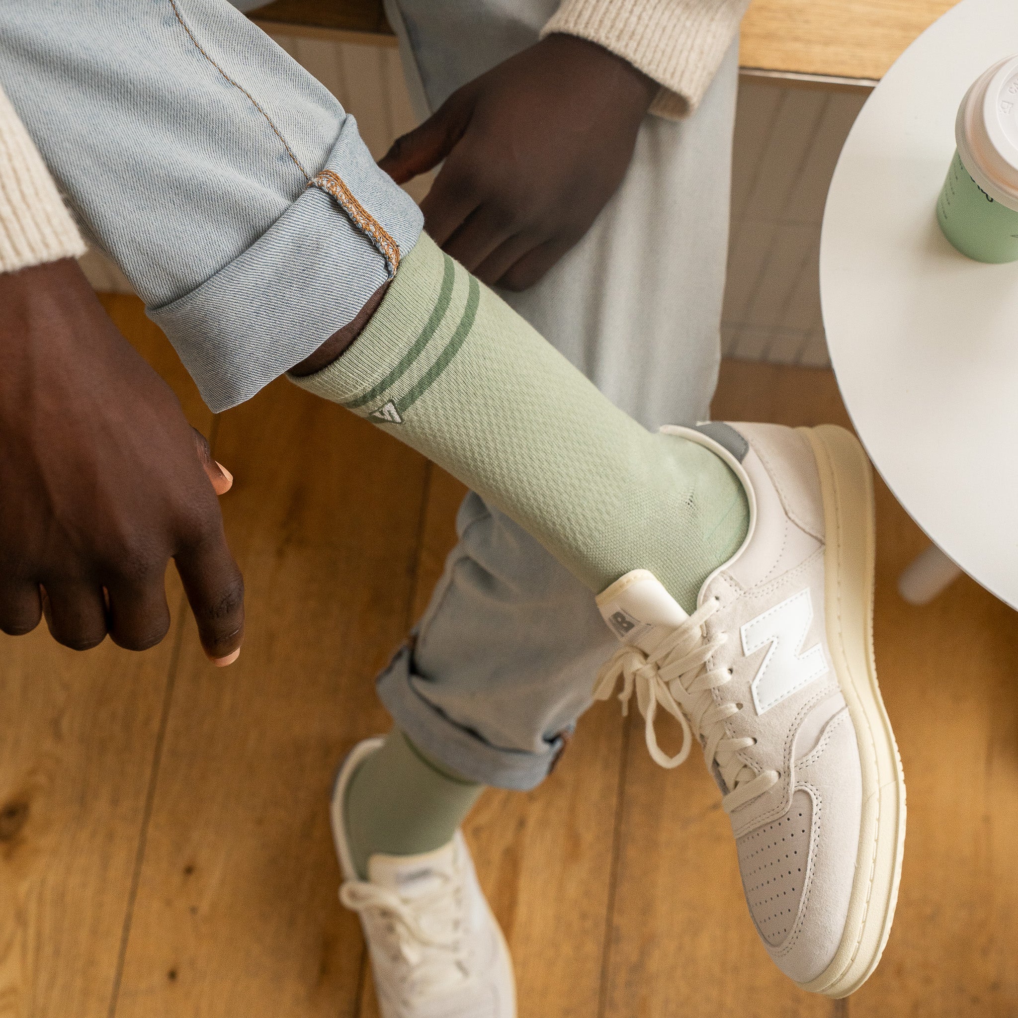 Olive Green Lifestyle Crew Socks