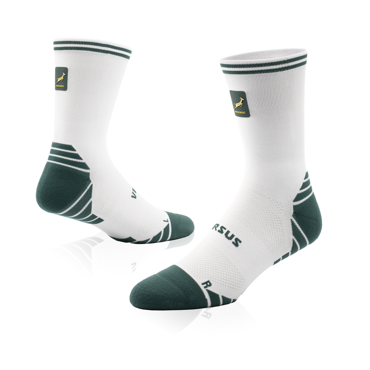 Springboks White Active Crew Tab Socks