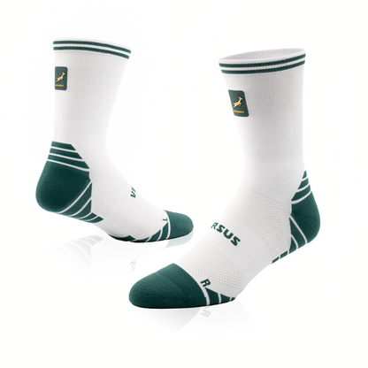 Springboks White Active Crew Tab Socks