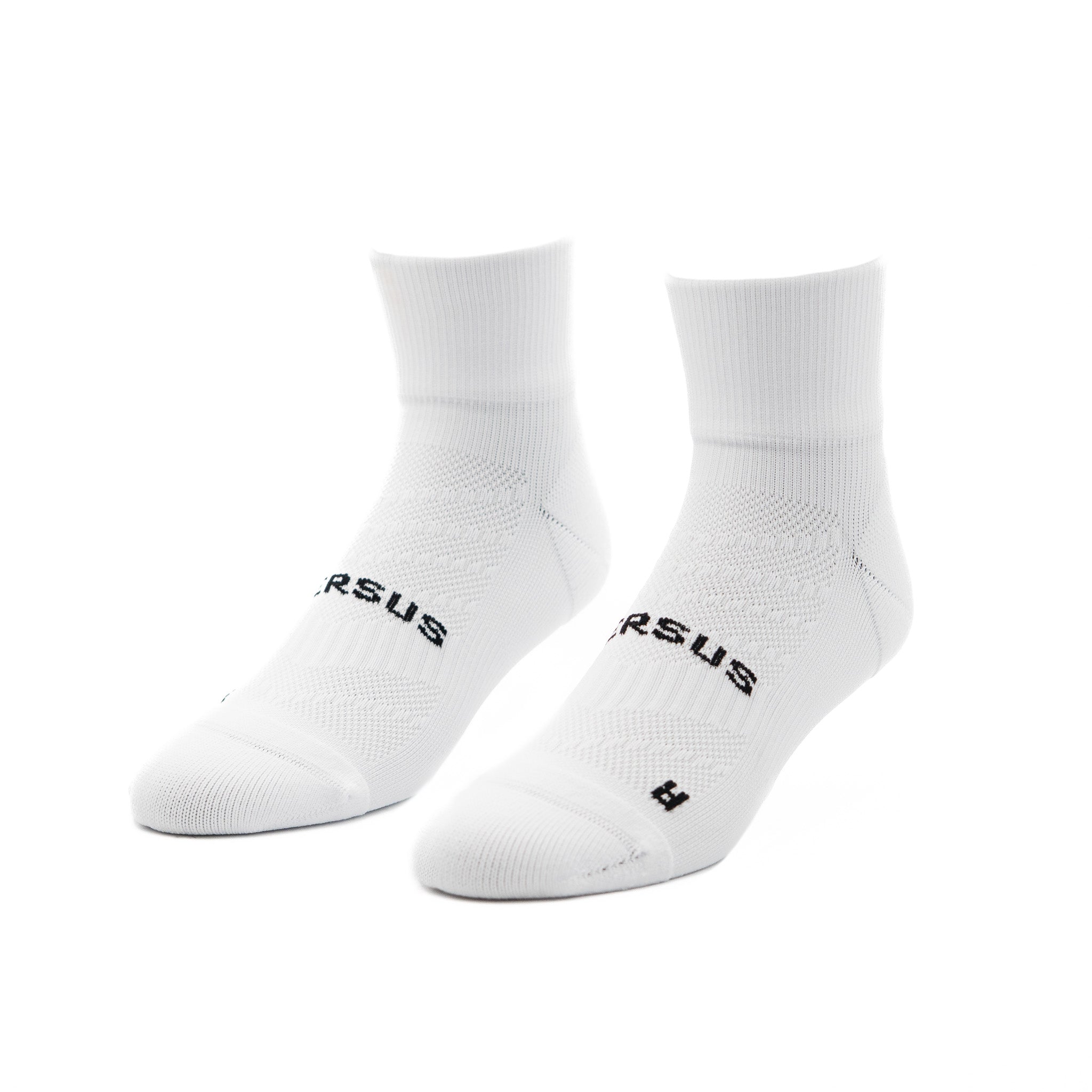White RUN Running Quarter Socks