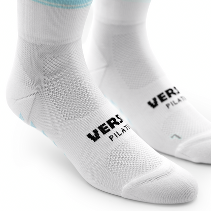 Cloud Stripe Pilates Quarter Grip Socks