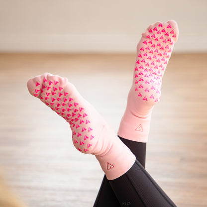 Blush Pilates Quarter Grip Socks