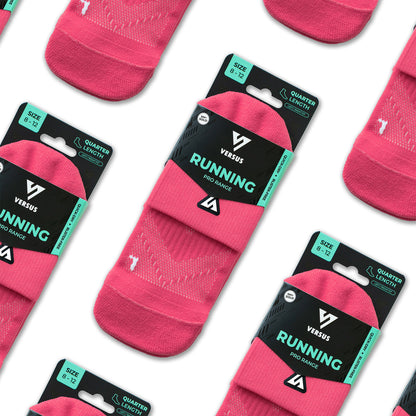 Popsicle Pink Running Quarter Socks