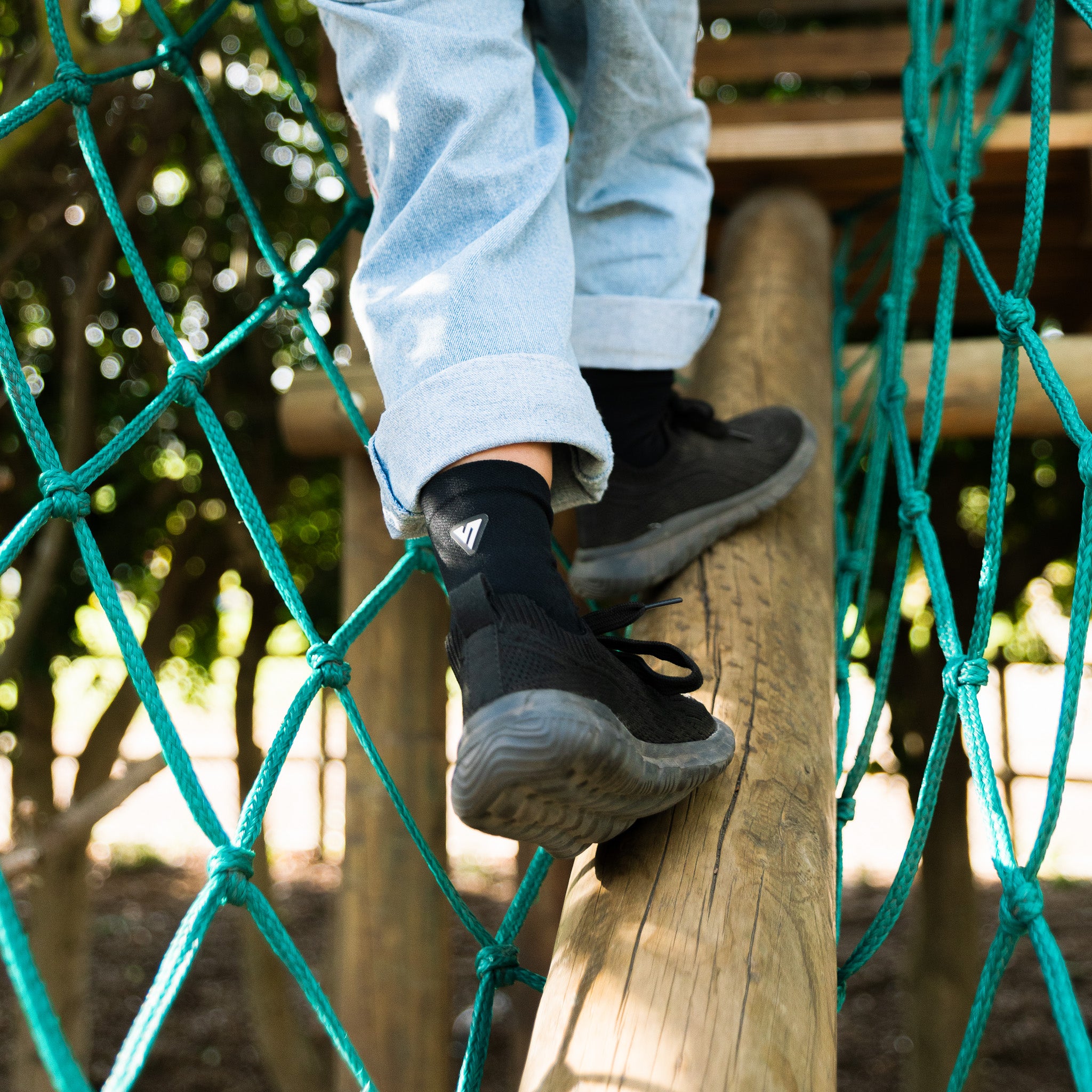 Classic Black Toddler Active Crew Tab Socks