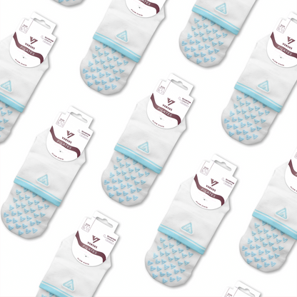 Cloud Stripe Pilates Quarter Grip Socks