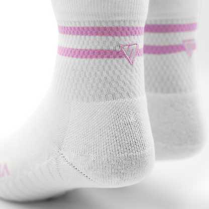 White & Pink Lifestyle Quarter Socks