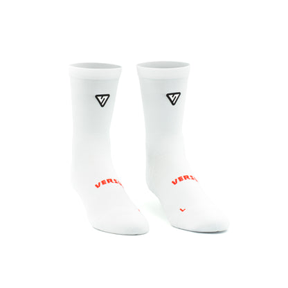Classic White Active Crew Tab Red Socks