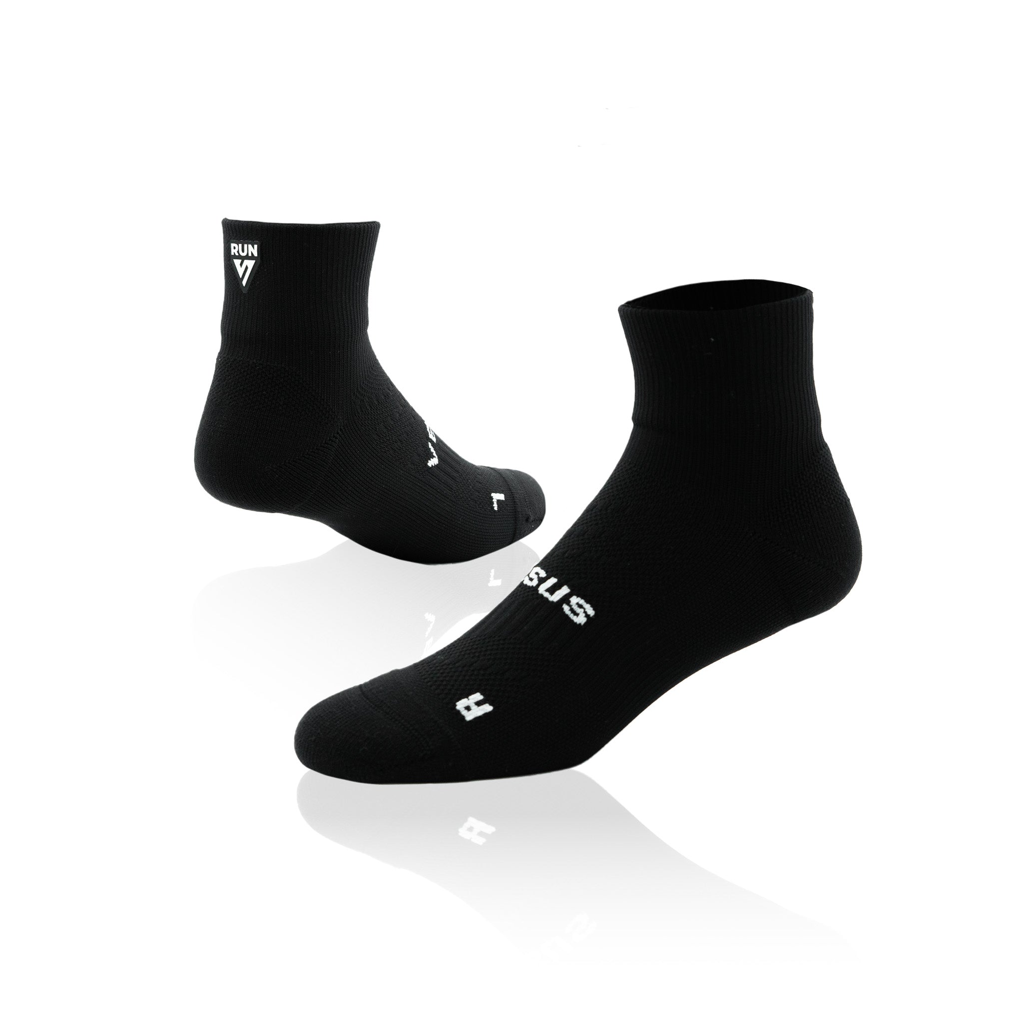 Black RUN Running Quarter Socks