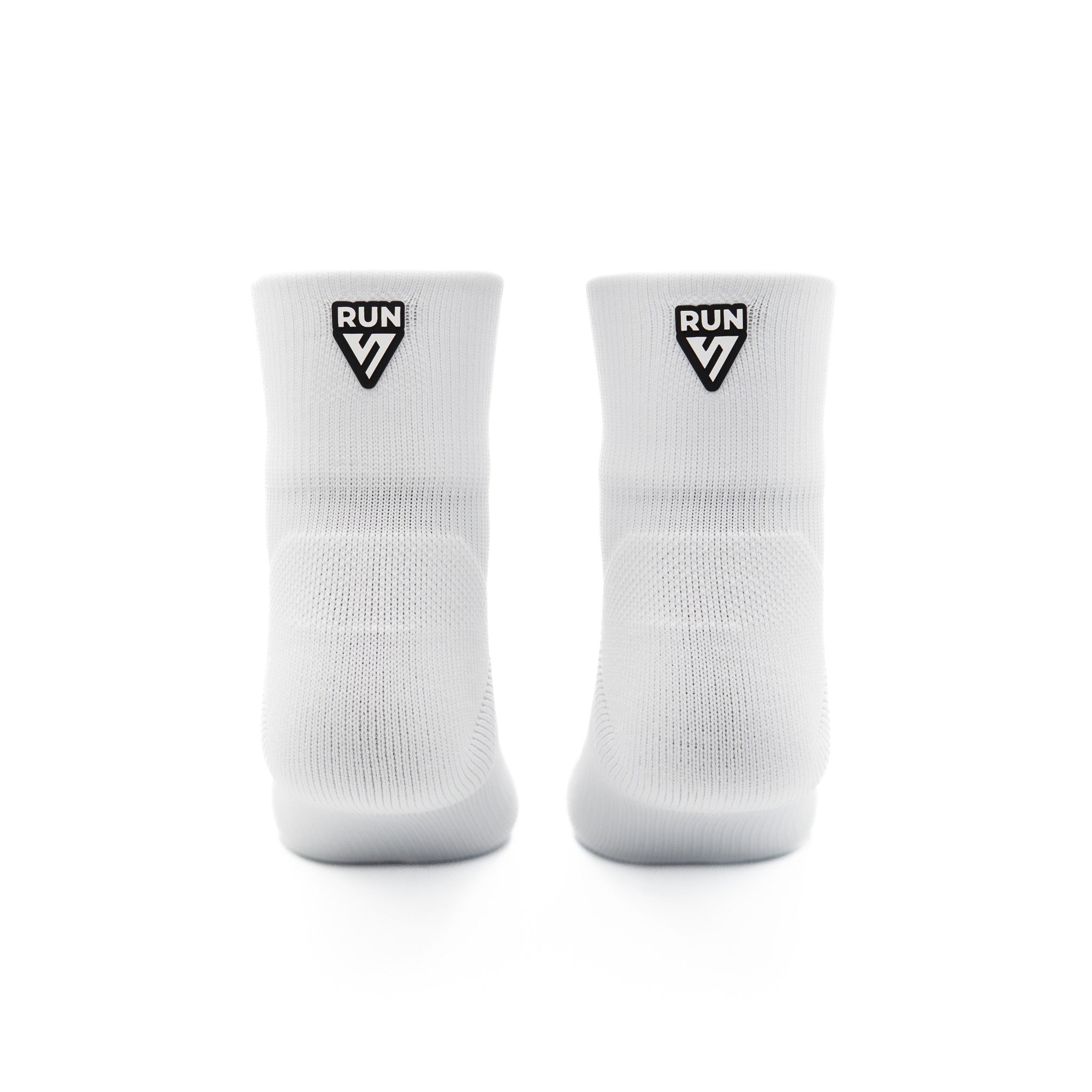 White RUN Running Quarter Socks