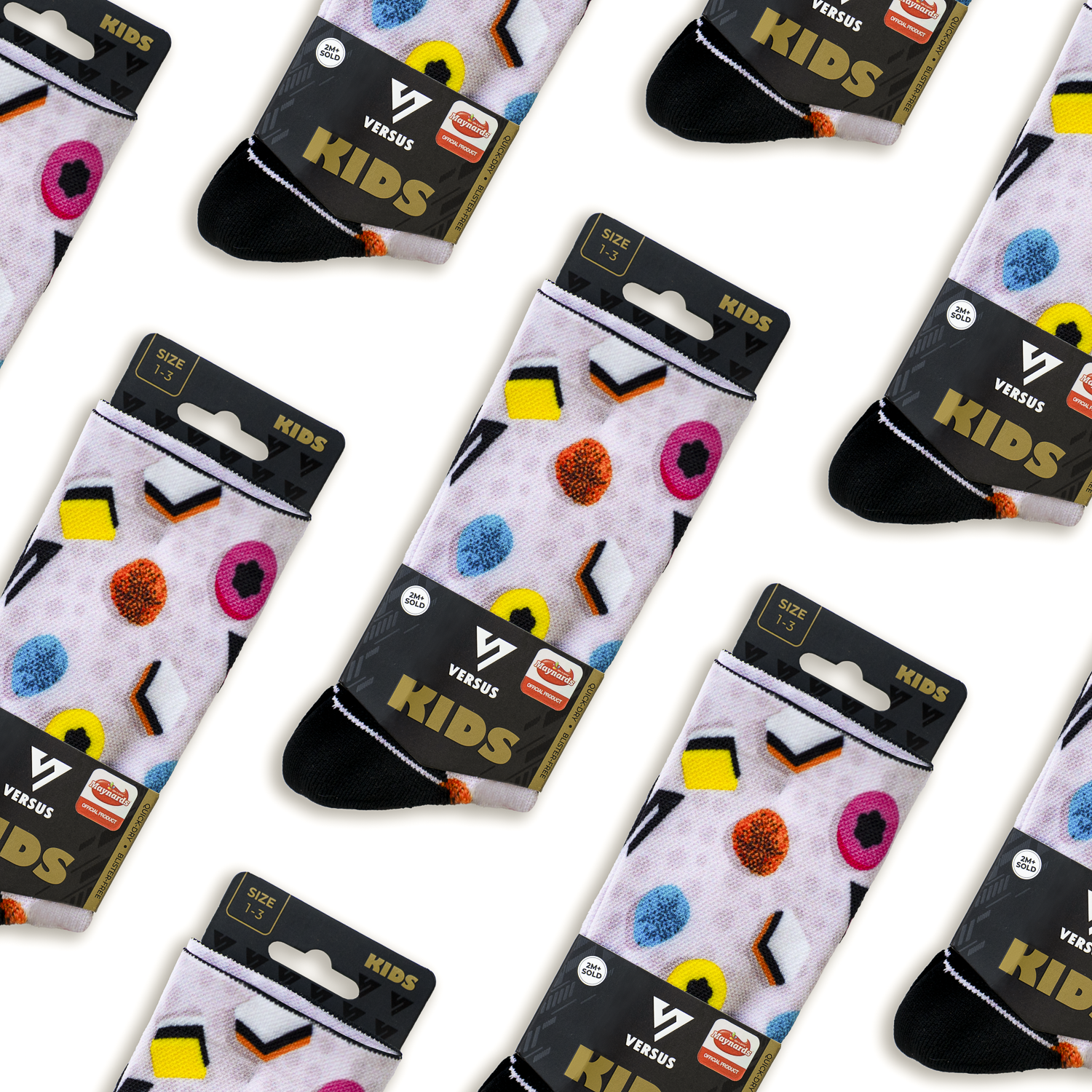 Allsorts Liquorice KIDS 2.0 Active Crew Socks