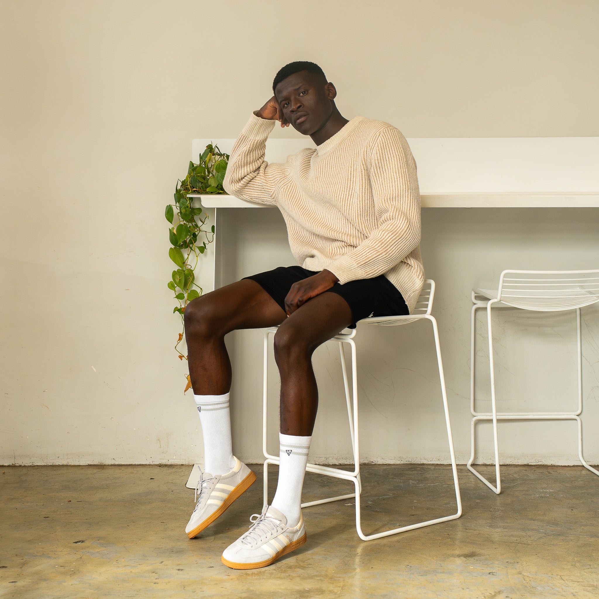 White Essential Lifestyle Crew Socks