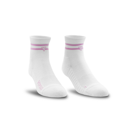 White & Pink Lifestyle Quarter Socks
