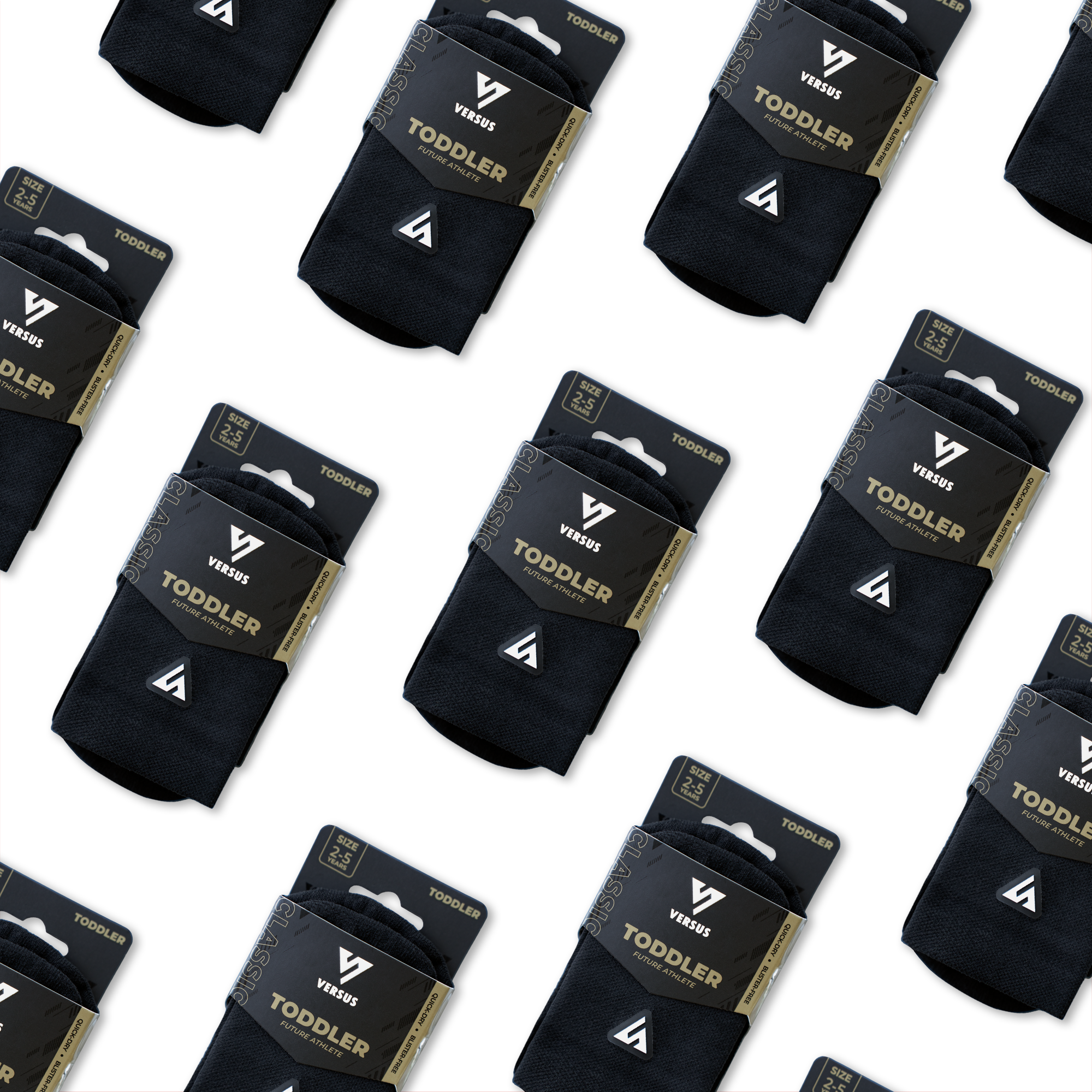 Classic Black Toddler Active Crew Tab Socks