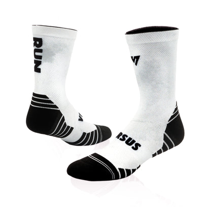 RUN White Active Crew Socks