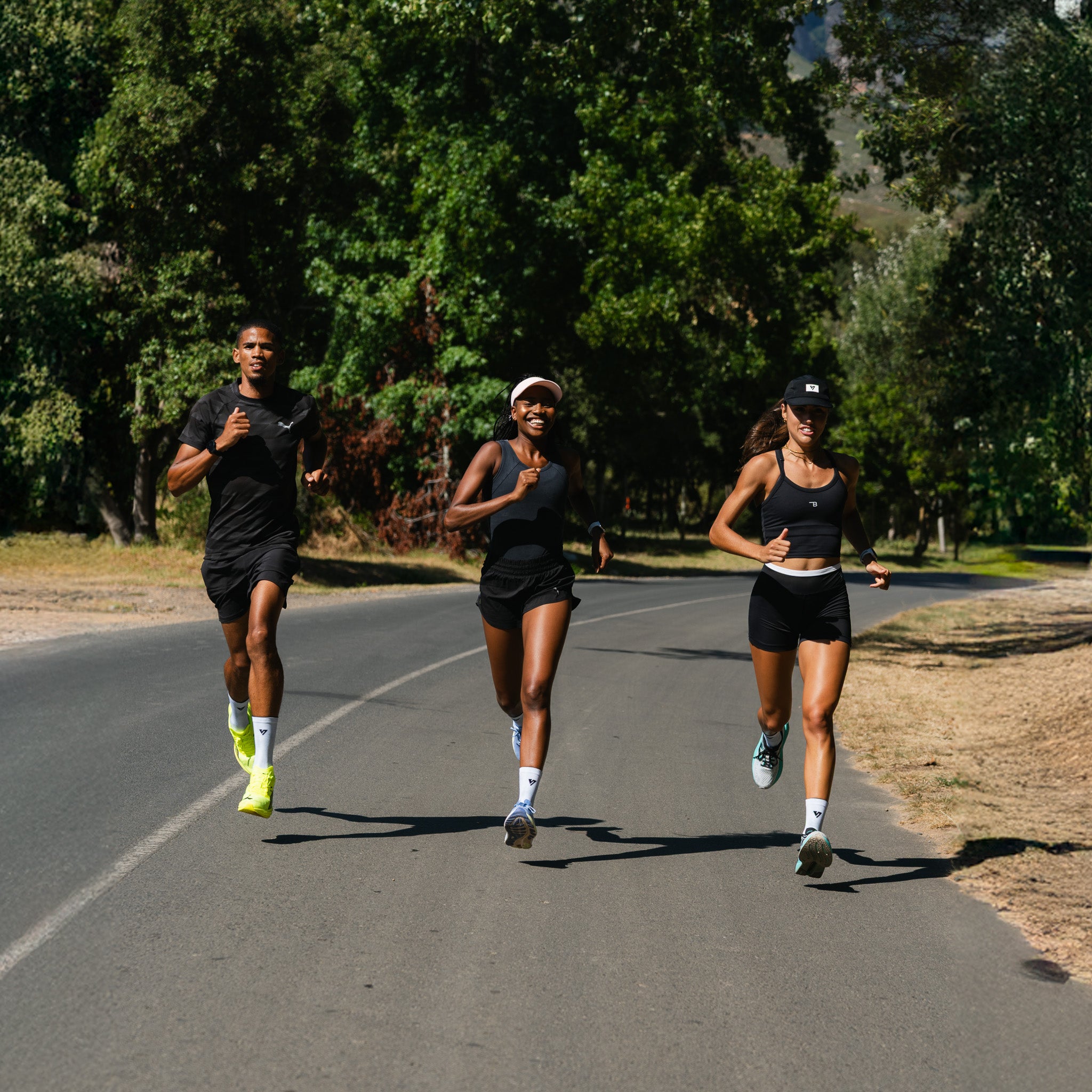 RUN White Active Crew Socks