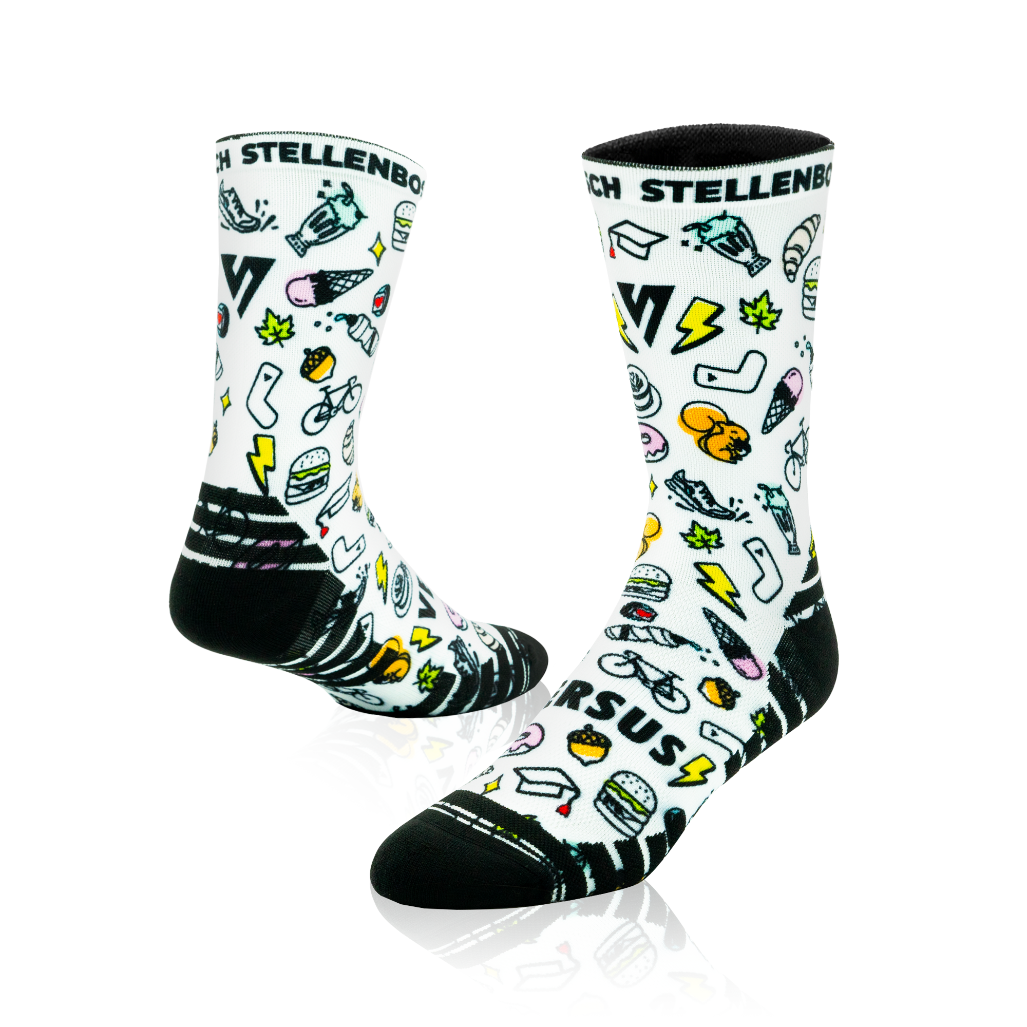 Stellenbosch Doodles Active Crew Socks