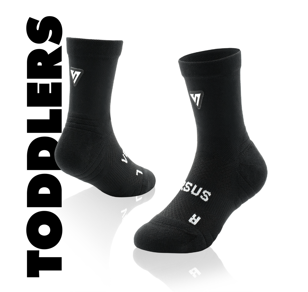 Classic Black Toddler Active Crew Tab Socks
