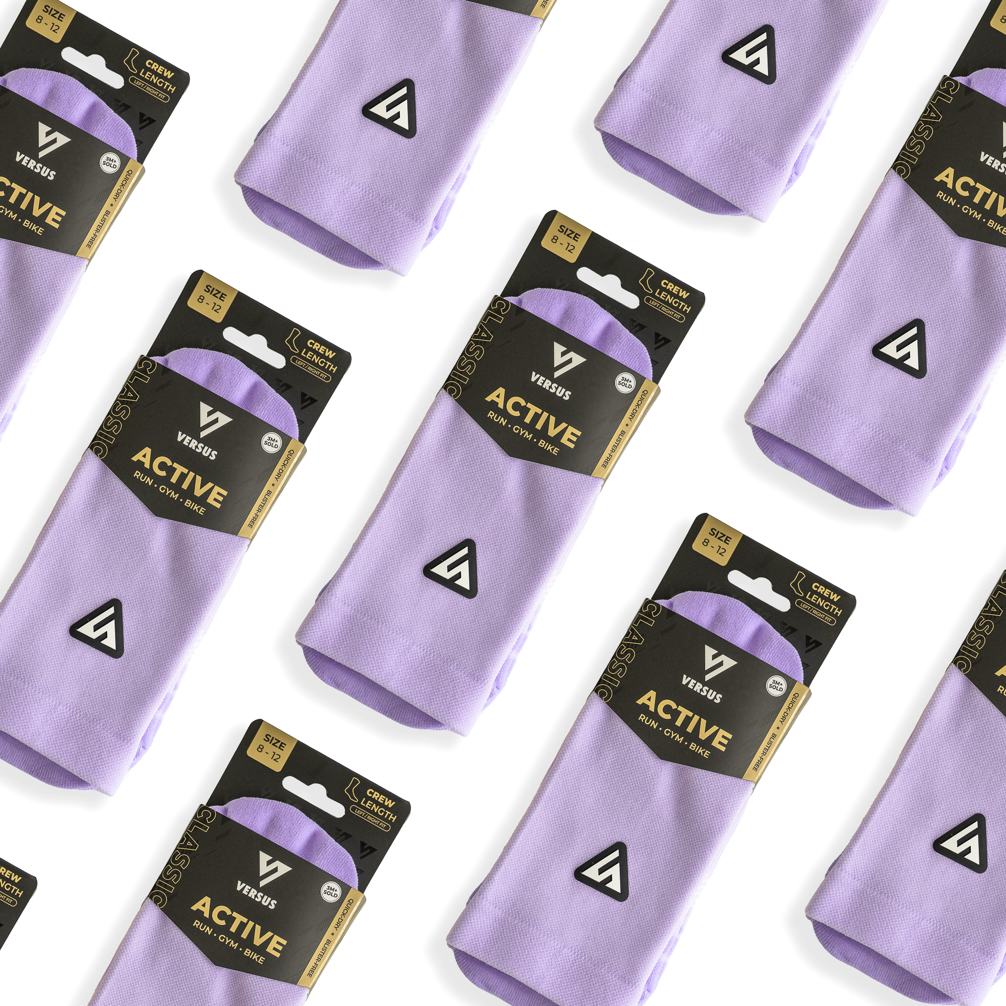 Classic Lilac Active Crew Tab Socks