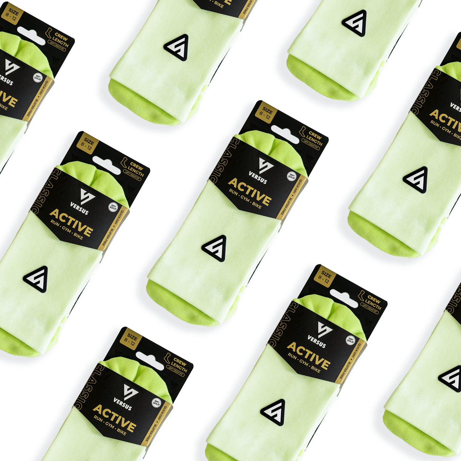 Classic Lime Active Crew Tab Socks