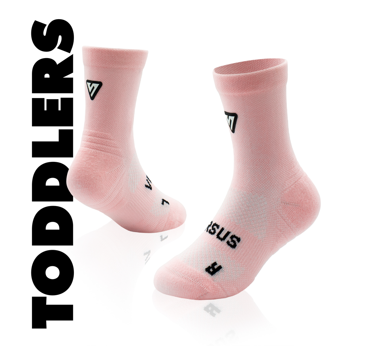 Marshmallow Pink Toddler Active Crew Tab Socks