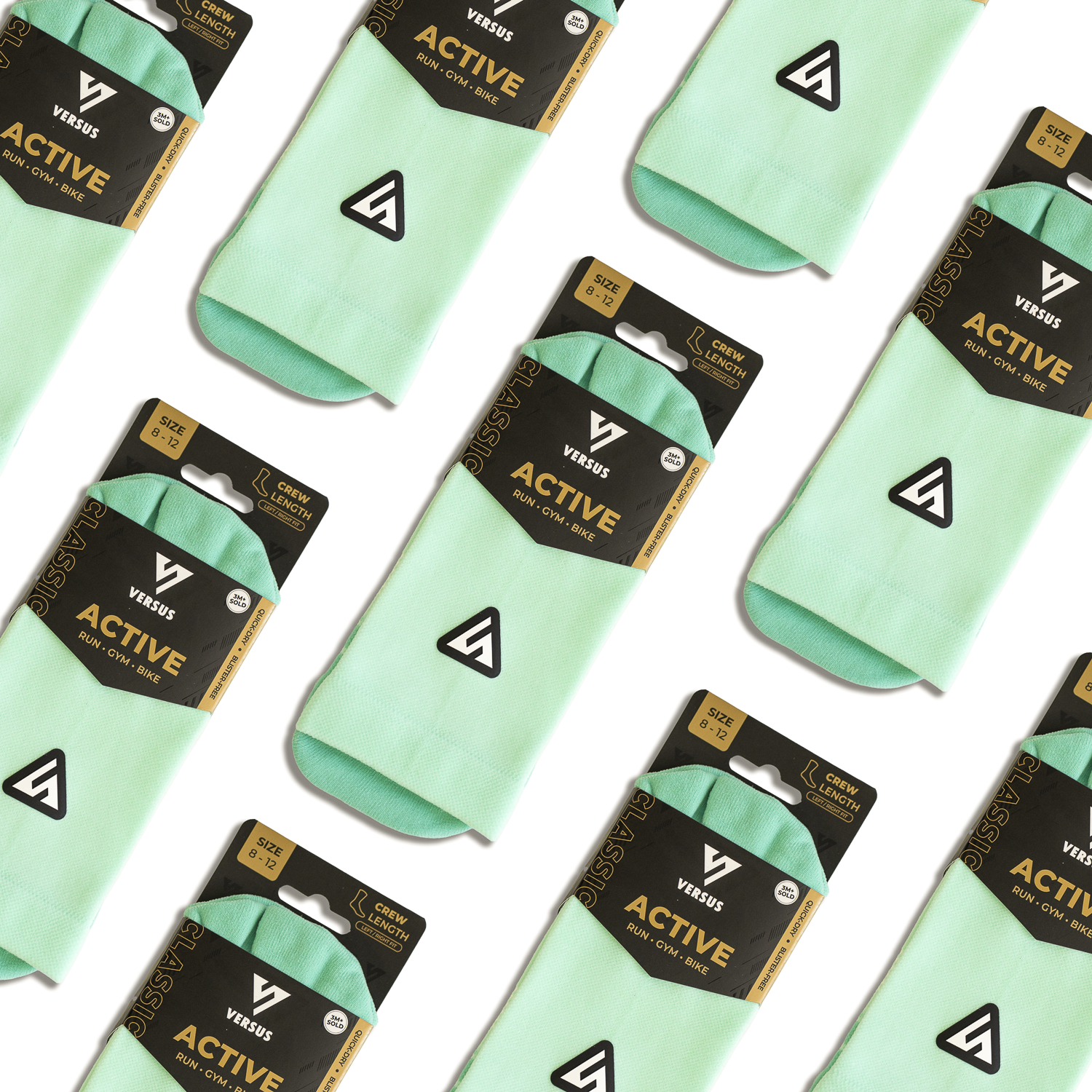 Classic Mint Active Crew Tab Socks