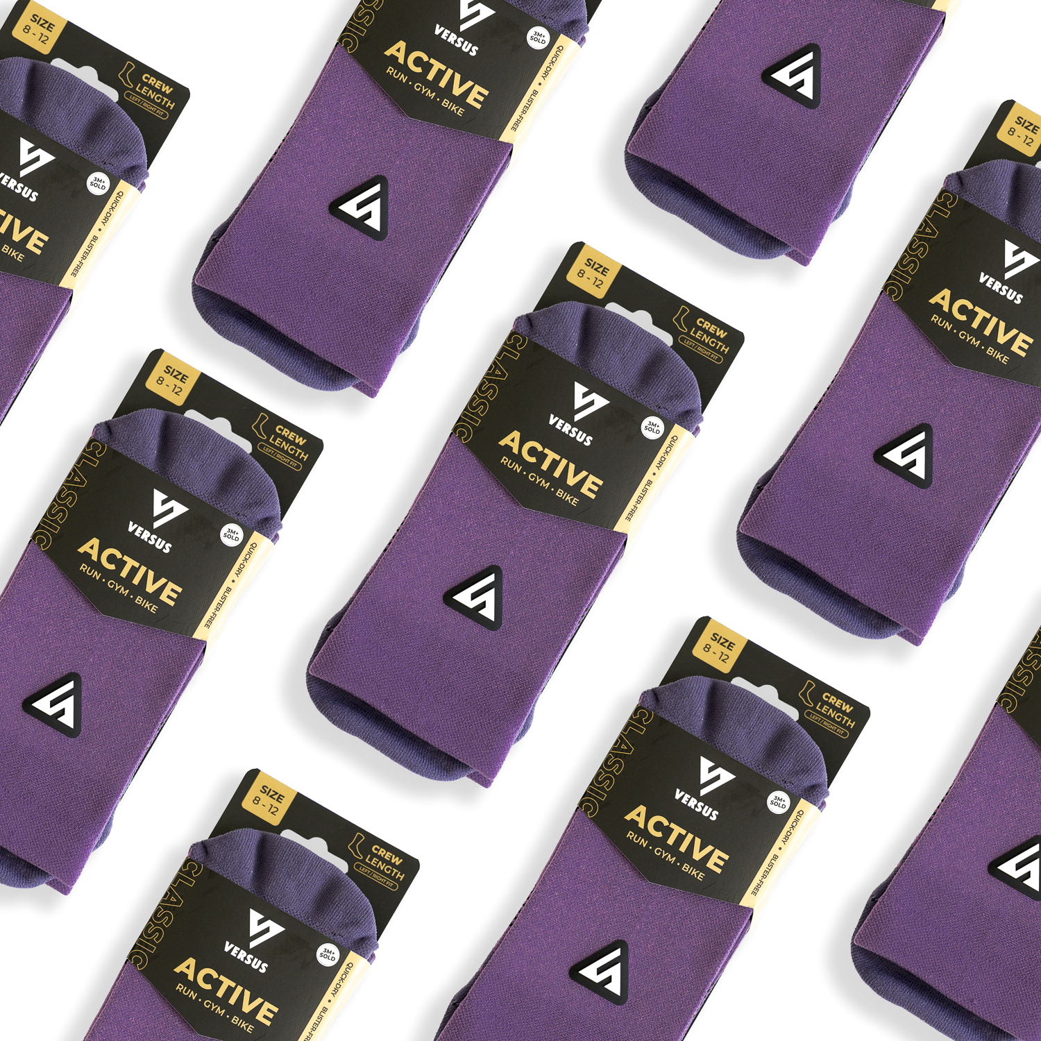 Classic Plum Active Crew Tab Socks