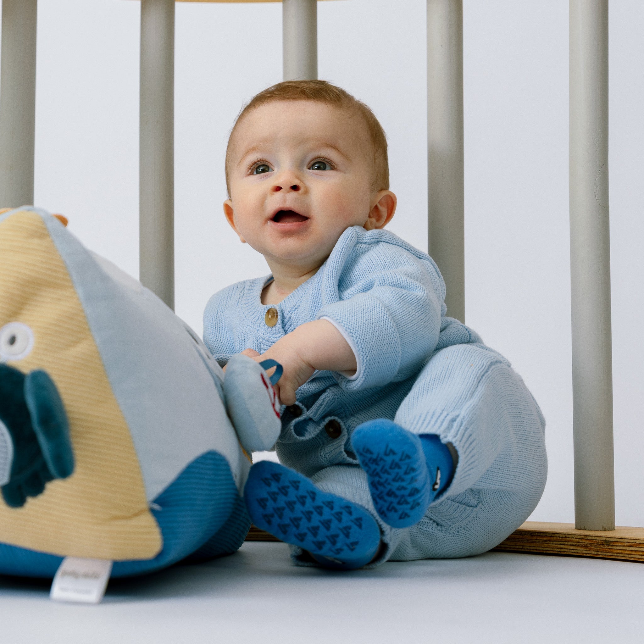 Pastel Blue Anti-Slip Baby Socks