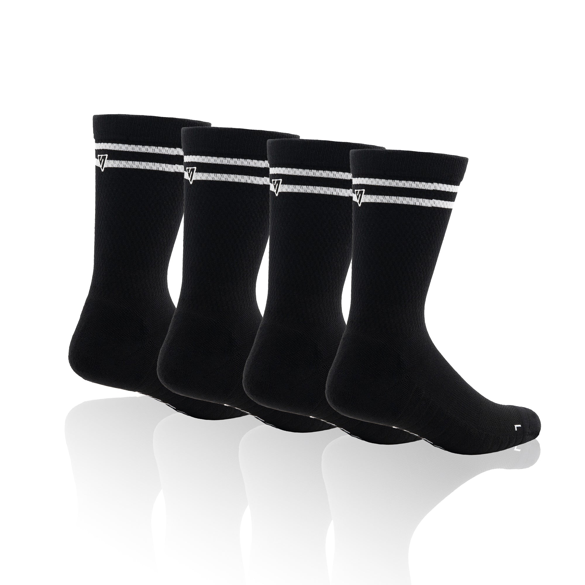 Black Core Lifestyle Crew Socks Bundle (4 Pack)