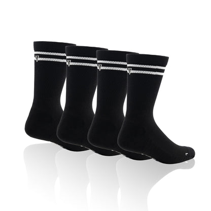 Black Core Lifestyle Crew Socks Bundle (4 Pack)