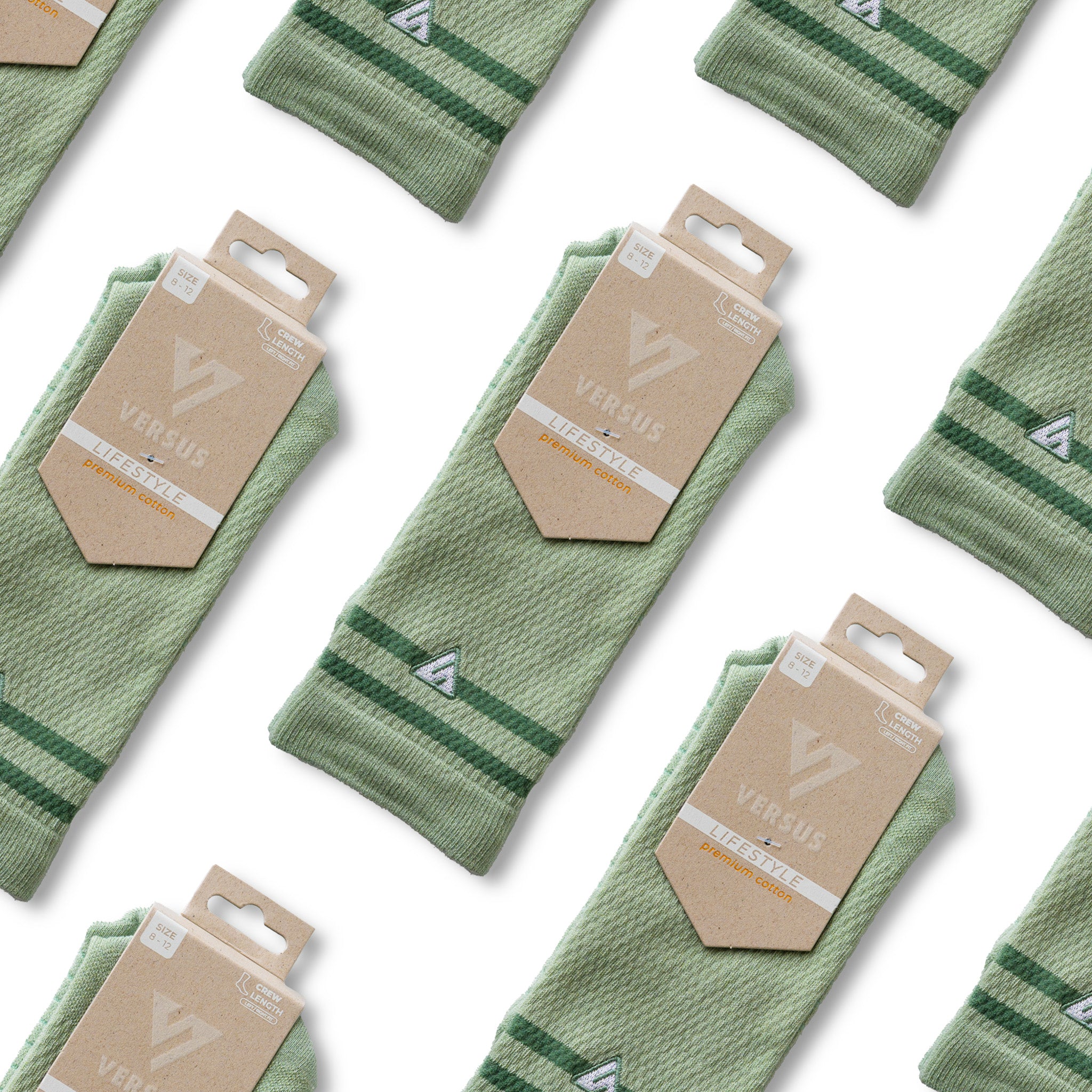 Olive Green Lifestyle Crew Socks Bundle (4 Pack)
