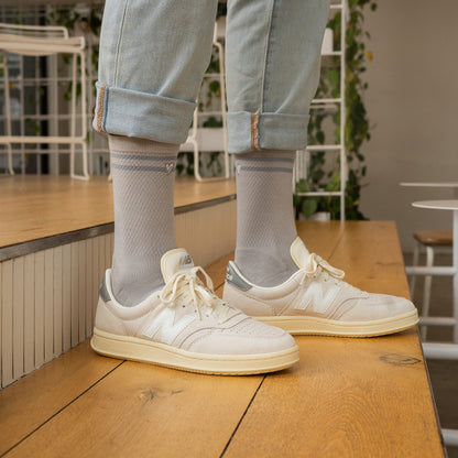 Stone Grey Lifestyle Crew Socks Bundle (4 Pack)