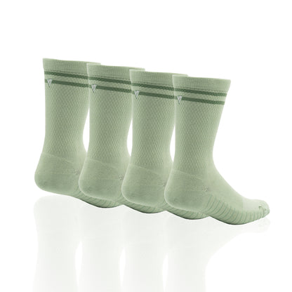 Olive Green Lifestyle Crew Socks Bundle (4 Pack)