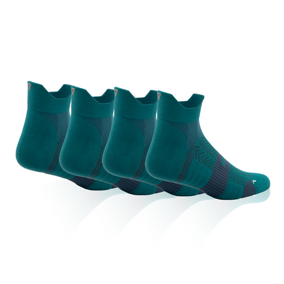 Deep Teal Running Ankle Socks Bundle (4 Pack)