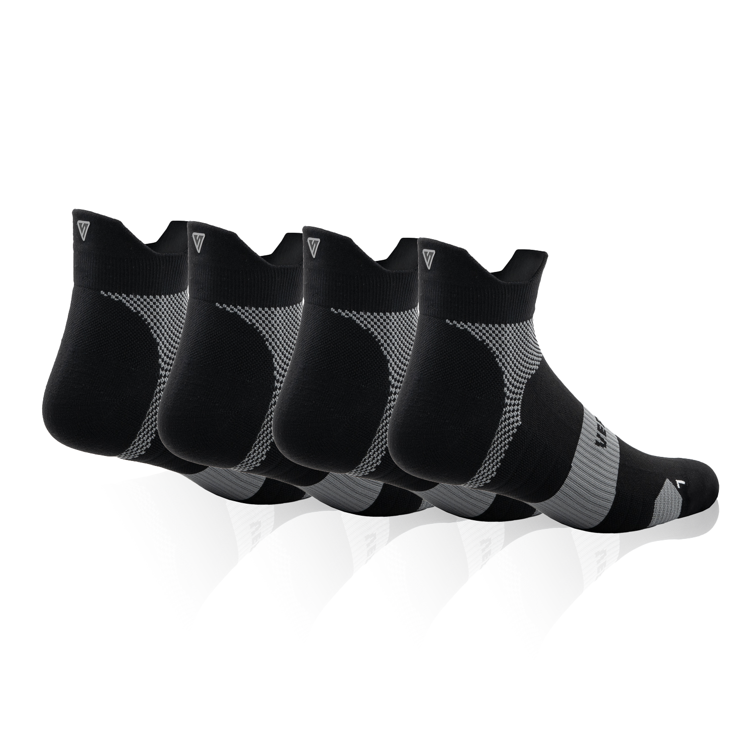 Midnight Black Running Ankle Socks Bundle (4 Pack)